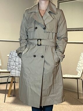 Single Breasted Trench Coat - Tan